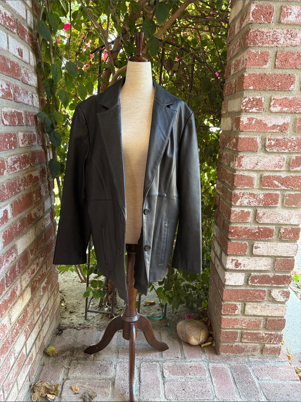 Wilsons🖤💀🖤Leather🔥☠️Black Leather Peacoat Jacket